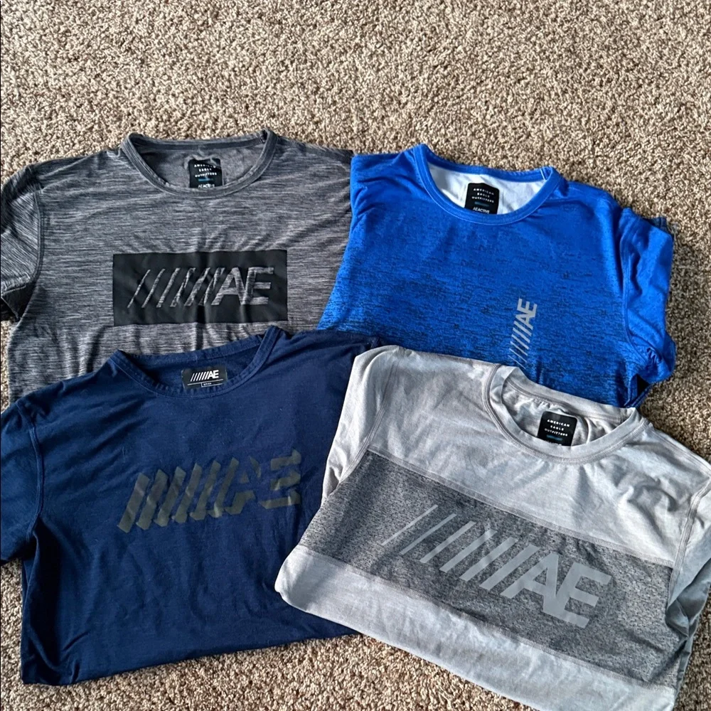 Set of 4 American Eagle Outfitters Active Flex Short Sleeve Tees - men’s small - Picture 1 of 16